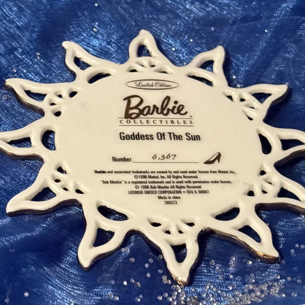 Vintage Barbie Goddess Of The Sun Hanging‎ Ornament Enesco 1996 Limited Ed. New